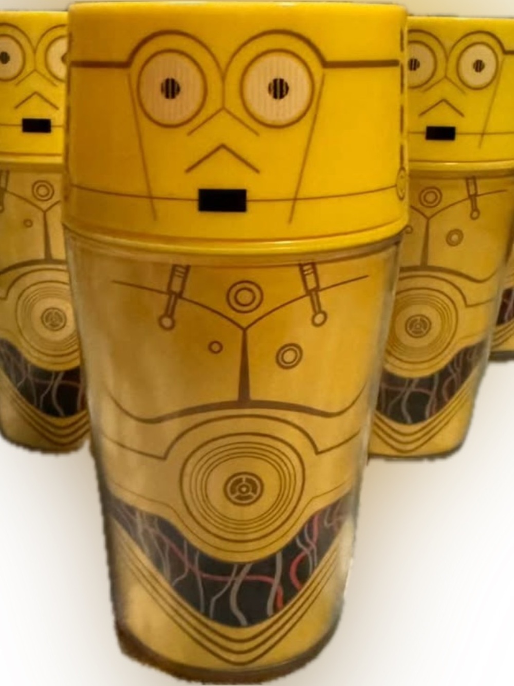 Lot of 6 Zak! Designs Star Wars C-3PO Tumbler Cups 3D Dome Lids